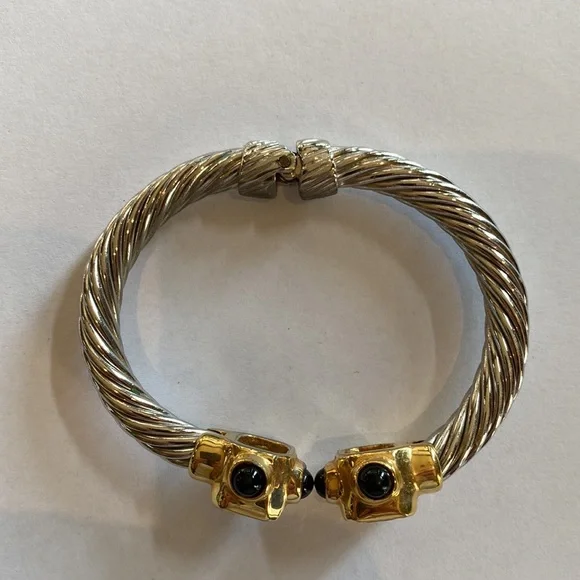 Hinged Fashion Silver and Gold Cuff Bracelet! - Picture 4 of 5